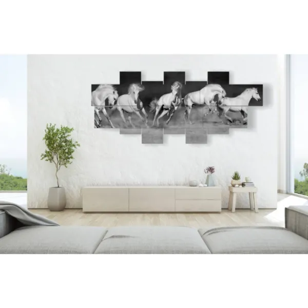 modern paintings of white horses