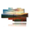 paintings with photos of poppies at sunset rich in colors - version: 8 pannelli 184x97cm