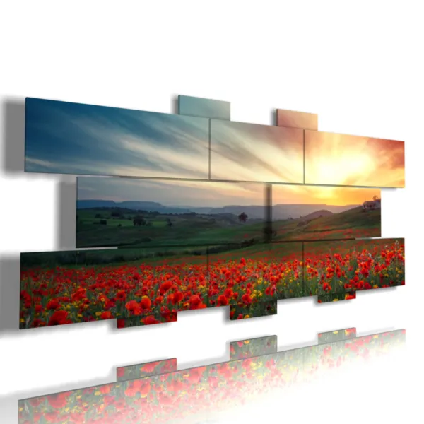 Foto von Mohnblumen bei spektakulärem Sonnenuntergang