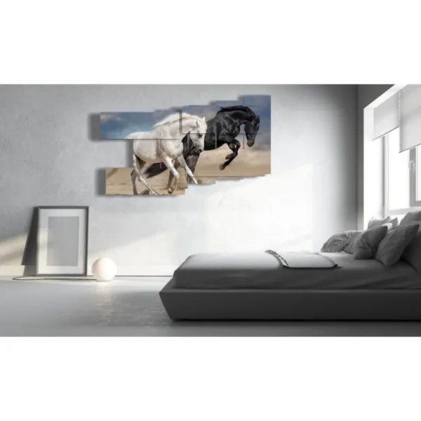 Paintings of horses in progress