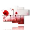 modern paintings flowers portrait effect red poppies - version: 6 pannelli 136x91cm