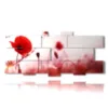 modern paintings flowers portrait effect red poppies - version: 13 pannelli 233x107cm