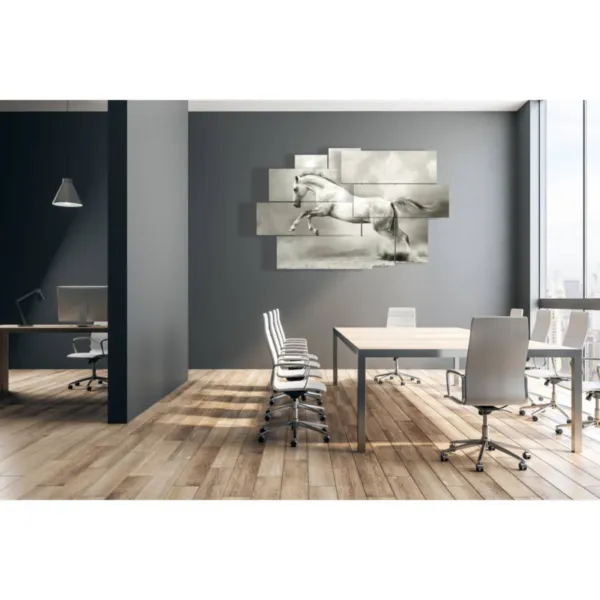 Paintings with a horse and an artistic background