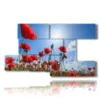 painting with photos of red poppies in the blue sky - version: 8 pannelli 173x100cm