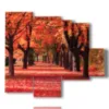 bild mit bildern vom gluehend heissen herbst - version: 5 pannelli 104x90cm