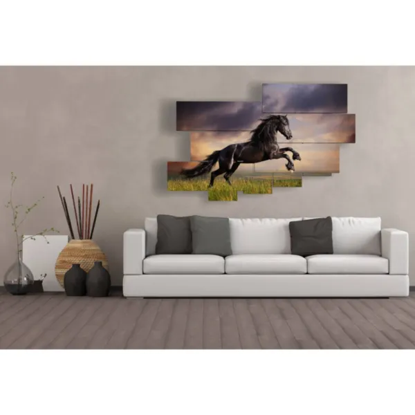 peintures de chevaux au coucher du soleil