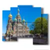 tableau avec photos saint petersbourg russie - version: 5 pannelli 89x77cm