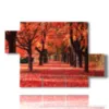 tableau avec photo d automne rouge chaud - version: 5 pannelli 128x85cm