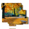 tableau avec photos de paysages d automne dans la nature - version: 6 pannelli 113x99cm