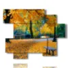 marco de fotos con paisajes otonales en la naturaleza - version: 6 pannelli 127x102cm