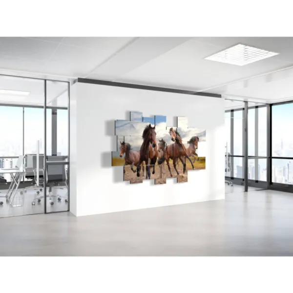 Paintings on canvas of fat horses