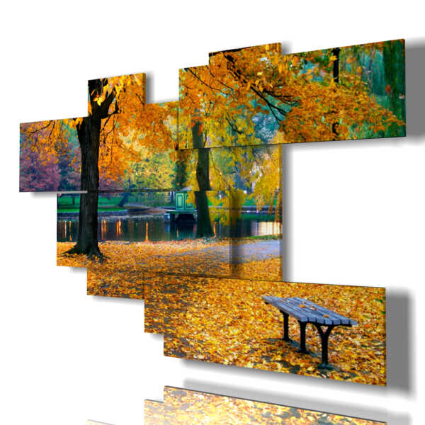 tableau avec photos de paysages d'automne dans la nature