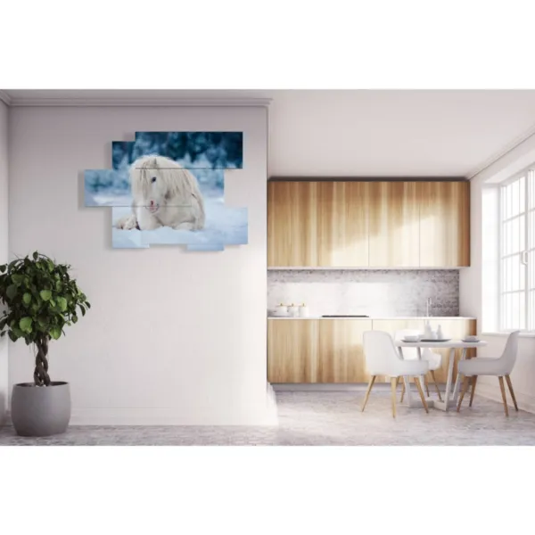 Decorative picture of a white horse