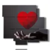 modern painting hearts in hand - version: 6 pannelli 113x99cm