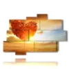 painting heart tree at sunset - version: 10 pannelli 173x114cm