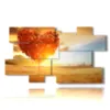painting heart tree at sunset - version: 10 pannelli 186x105cm