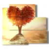 tableaux aux coeurs rouges dans la nature - version: 5 pannelli 102x93cm