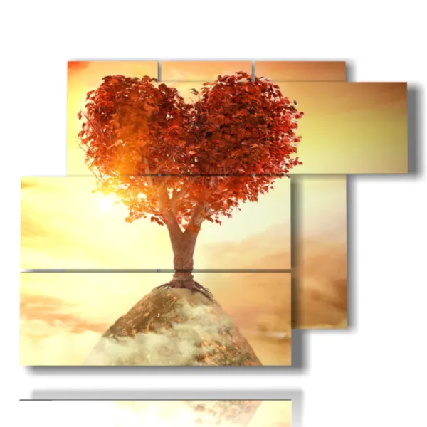 Paintings with red hearts