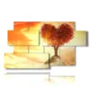 paintings with red hearts in nature - version: 7 pannelli 157x90cm