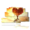 paintings with red hearts in nature - version: 9 pannelli 173x103cm
