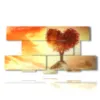paintings with red hearts in nature - version: 8 pannelli 186x97cm