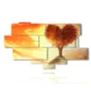tableaux aux coeurs rouges dans la nature - version: 11 pannelli 204x116cm