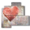 paintings with modern drawn hearts - version: 4 pannelli 83x78cm