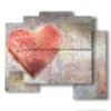 cuadros con corazones modernos dibujados - version: 5 pannelli 89x77cm