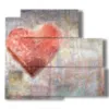 paintings with modern drawn hearts - version: 5 pannelli 102x93cm