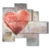cuadros con corazones modernos dibujados - version: 5 pannelli 110x105cm