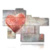 paintings with modern drawn hearts - version: 9 pannelli 171x126cm