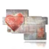 paintings with modern drawn hearts - version: 10 pannelli 176x119cm