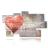 paintings with modern drawn hearts - version: 9 pannelli 182x107cm