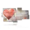 paintings with modern drawn hearts - version: 8 pannelli 184x100cm