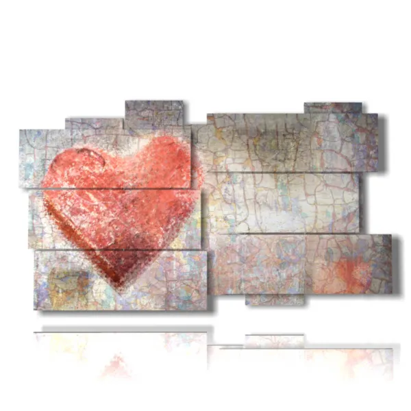 modern paintings with hearts