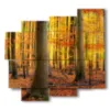 painting with photos of autumn mountain in yellow - version: 5 pannelli 106x98cm