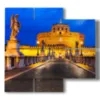 rome tableau entree castel sant angelo - version: 4 pannelli 91x85cm