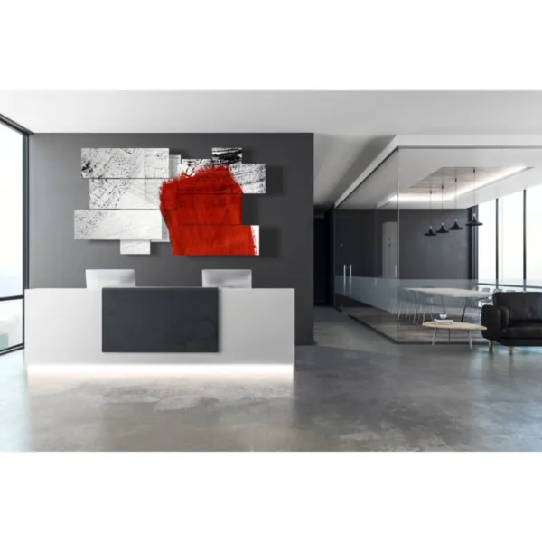 modern white, black, and red paintings