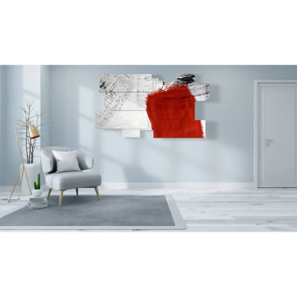 stampa moderna bianco e nero e rosso