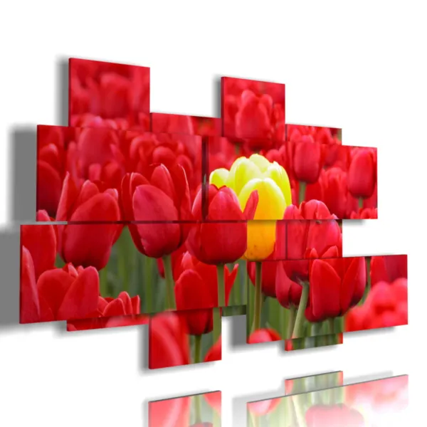 Gemälde von roten Tulpen