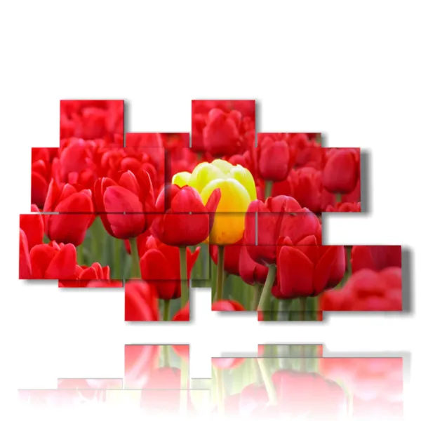 Gemälde von roten Tulpen