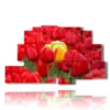 bilder von roten tulpen die gelb umarmen - version: 9 pannelli 173x103cm