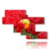 paintings of red tulips embracing yellow - version: 8 pannelli 183x121cm
