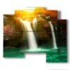 tableau cascade en mouvement avec le soleil - version: 5 pannelli 89x77cm