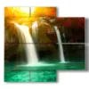 painting waterfall in motion with the sun - version: 4 pannelli 91x85cm