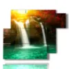 painting waterfall in motion with the sun - version: 6 pannelli 122x96cm