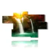 painting waterfall in motion with the sun - version: 7 pannelli 180x106cm