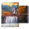 paintings with waterfall in autumn - version: 4 pannelli 91x85cm