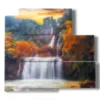 paintings with waterfall in autumn - version: 5 pannelli 102x93cm