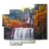 quadri con cascata in autunno - version: 5 pannelli 106x98cm